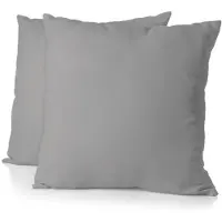 HOME LINGE PASSION Housse de Coussin HOME LINGE PASSION Grise Clair (Set de 2) - 63 x 63 cm