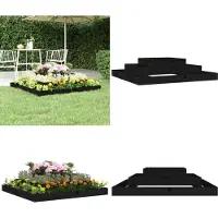 vidaXL Jardinière Noir 110x110x27 cm Bois massif de pin