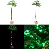 vidaXL Palmier artificiel avec 136 LED blanc chaud 220 cm - Arbre LED - Arbres LED - Palmier artificiel - Palmiers artificiels