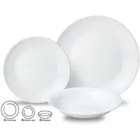 KINGHOFF Service de Dîner KH-1875 pour 6 Personnes, Blanche