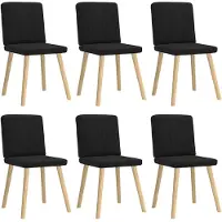 vidaXL Chaise de salle à manger 6 pcs. tissu noir