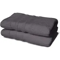 Lovely Home Serviettes De Bain Lovely Home Lot De 2 70 X 140 Cm Coton 500 G/M² Anthracite