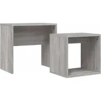 The Living Store Tables de salon 2 pcs. Gris Sonoma Matériau dérivé du bois