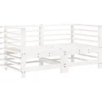 The Living Store Canapés d'angle de jardin 2 pcs. Blanc Pin massif