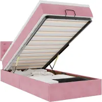 vidaXL Ottomane Lit avec matelas & LEDs Rose 80x200 cm Velours