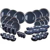 ESALAD BJORN BJORN IRIS Set complet de vaisselle - 48 pièces - lavable au lave-vaisselle - Bleu