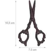 Relaxdays - Support pour ficelle de jardin style antique, en fonte, avec ciseaux et ficelle, décoration de jardin nostalgique, marron foncé