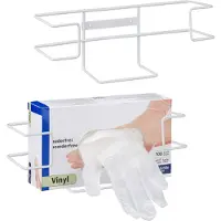 Relaxdays Distributeur-de-gants, Ustensiles de nettoyage, Blanc