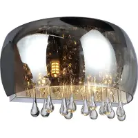 Globo Lighting Applique en métal chromé, verre, cristaux de verre clairs, LxH : 280x175mm, AL : 145mm, excl. 2x G9 28W 230V