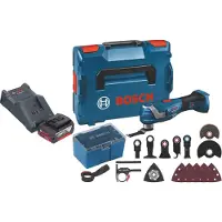 Bosch GOP 18V-34 Professional Cutter multifonction sans fil 18 V Starlock Plus + 1x batterie 4,0 Ah + chargeur + 17 pces. d'accessoires + L-Boxx