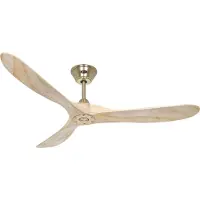 CasaFan Ventilateur de plafond Eco Véritable / 152 cm / Moteur Laiton Poli DC Basse consommation / 6 vitesses / Lames Bois