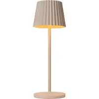 Lucide Lampe de table rechargeable Justine Marron sable avec station de recharge