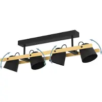 Eglo HORNWOOD-Z Applique/plafonnier Lampe éclairage - L78 x l14 x H16 cm - noir, marron - IP20