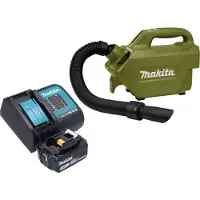 Makita DCL 184 SFO Aspirateur à batterie 18 V 54 mbar 0,5 l Olive Outdoor Adventure Serie + 1x batterie 3,0 Ah + chargeur