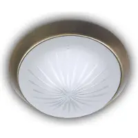 Niermann Standby Niermann LED 8W plafonnier verre taillé satiné, laiton ancien, 25cm, blanc chaud, Made in Germany (640 lm)