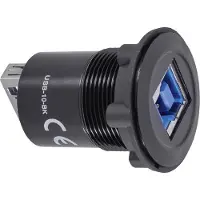 TRU COMPONENTS Adaptateur USB 3 USB femelle type B vers USB femelle type A, Câble + prise électronique, Noir