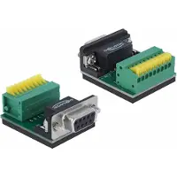 DeLOCK Terminalblock mit Drucktaster zu D-Sub 9 Pin Buchse