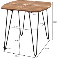 Wohnling Table de salle à manger KELA 80x80x76 cm Sheesham massif |