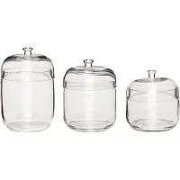 Hubsch Bocaux De Cuisine En Verre Transparent (Set De 3)