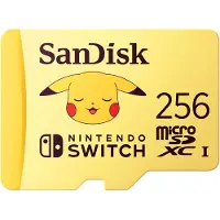 SanDisk Carte mémoire micro SD Pokémon 256 Go Jaune pour Nintendo Switch