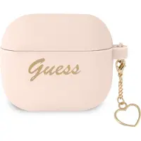 GUESS Gua3Lschsp Airpods 3 Cover Pink/Pink Silicone Charm Heart Collection