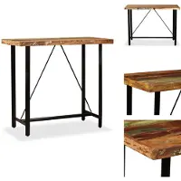 vidaXL Table de bar en vieux bois massif 120x60x107 cm - Tables de salle à manger