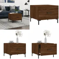 vidaXL Table basse marron aspect chêne 50x50x40 cm Bois composite - Table basse - Tables basses - Table d'appoint