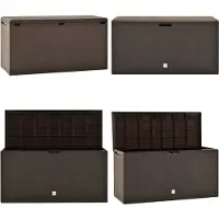 vidaXL Coffre de jardin Marron 114x47x60 cm - Coffre de rangement - Coffre de rangement - Coffre pour coussins de jardin