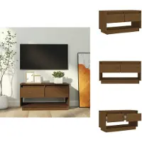 vidaXL Armoire TV brun miel 74x34x40 cm Pin massif - Meuble TV
