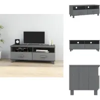 vidaXL Armoire TV HAMAR gris foncé 106x40x40 cm Pin massif - Meuble TV