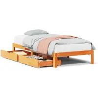 vidaXL Lit en bois massif avec tiroirs pin brun cireux 75x190 cm