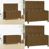 vidaXL Coffre de jardin brun miel 121x55x64 cm Pin massif - Coffre de jardin - Coffres de jardin - Boîte de rangement de jardin