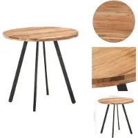 vidaXL Table de salle à manger 80 cm en bois massif d'acacia - Tables de salle à manger