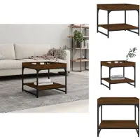 vidaXL Table basse marron aspect chêne 49,5x49,5x45 cm Bois composite - Tables basses
