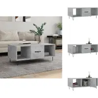 vidaXL Table basse gris béton 102x50x40 cm Bois composite - Tables basses