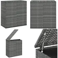 vidaXL Coffre à coussins de jardin en rotin PE 100x49x103,5 cm Gris - Coffre à coussins - Coffre à coussins de jardin - Coffre à coussins en rotin PE