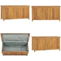vidaXL Coffre de jardin 114x50x58 cm bois massif teck - Coffre de jardin - Coffre en bois - Coffre de rangement extérieur