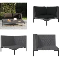 vidaXL Canapé de jardin avec coussin demi-rond en poly rotin - Canapé de jardin - Canapés de jardin - Canapé - Canapé d'extérieur
