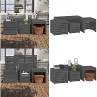 vidaXL Ensemble de 4 boîtes de jardin Gris Pin massif