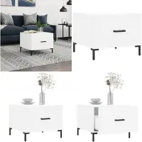 vidaXL Table basse Blanc 50x50x40 cm Bois composite - Table basse - Tables basses - Table d'appoint - Beistelltische