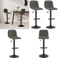 vidaXL Tabouret de bar 2 pcs. Dunkelgrau Samt - Chaise de bar - Chaises de bar - Chaise pivotante