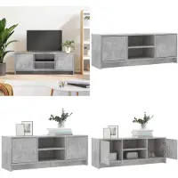 vidaXL Armoire TV gris béton 102x30x37,5 cm Bois composite - Armoire TV - Meubles TV - Supports TV