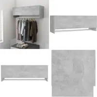 vidaXL Armoire gris béton 100x32,5x35 cm Bois composite - Armoire - Penderies - Poteau - Armoire