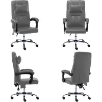 vidaXL Chaise de bureau de massage Anthracite similicuir - Chaise de bureau - Chaises de bureau de massage - Chaises de bureau de massage