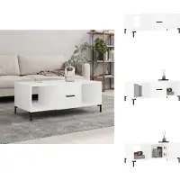 vidaXL Table basse blanche 102x50x40 cm Bois composite - Tables basses