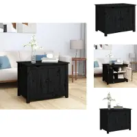 vidaXL Table basse noire 71x49x55 cm Pin massif - Tables basses