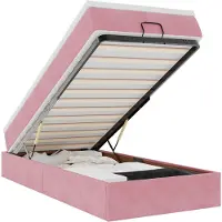 vidaXL Ottoman-lit avec matelas rose 100x200 cm velours