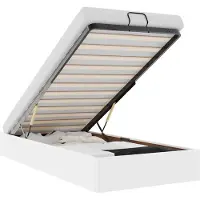 vidaXL Lit ottoman sans matelas blanc 90x200 cm similicuir