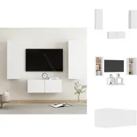 vidaXL Ensemble de meubles TV 3 pièces Blanc Matériau dérivé du bois - Meubles TV