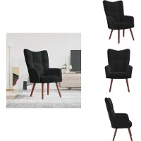 vidaXL Fauteuil Relax Noir Velours - Fauteuil